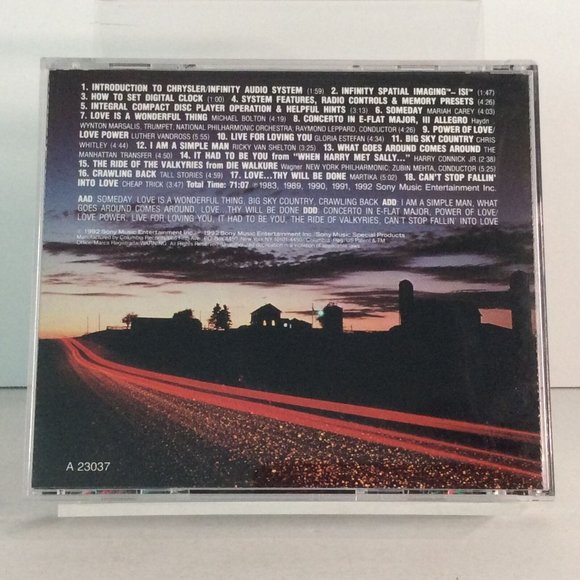 Chrysler Audio Systems Infinity Spatial Imaging CD 1992 Various Artists - Picture 2 of 6